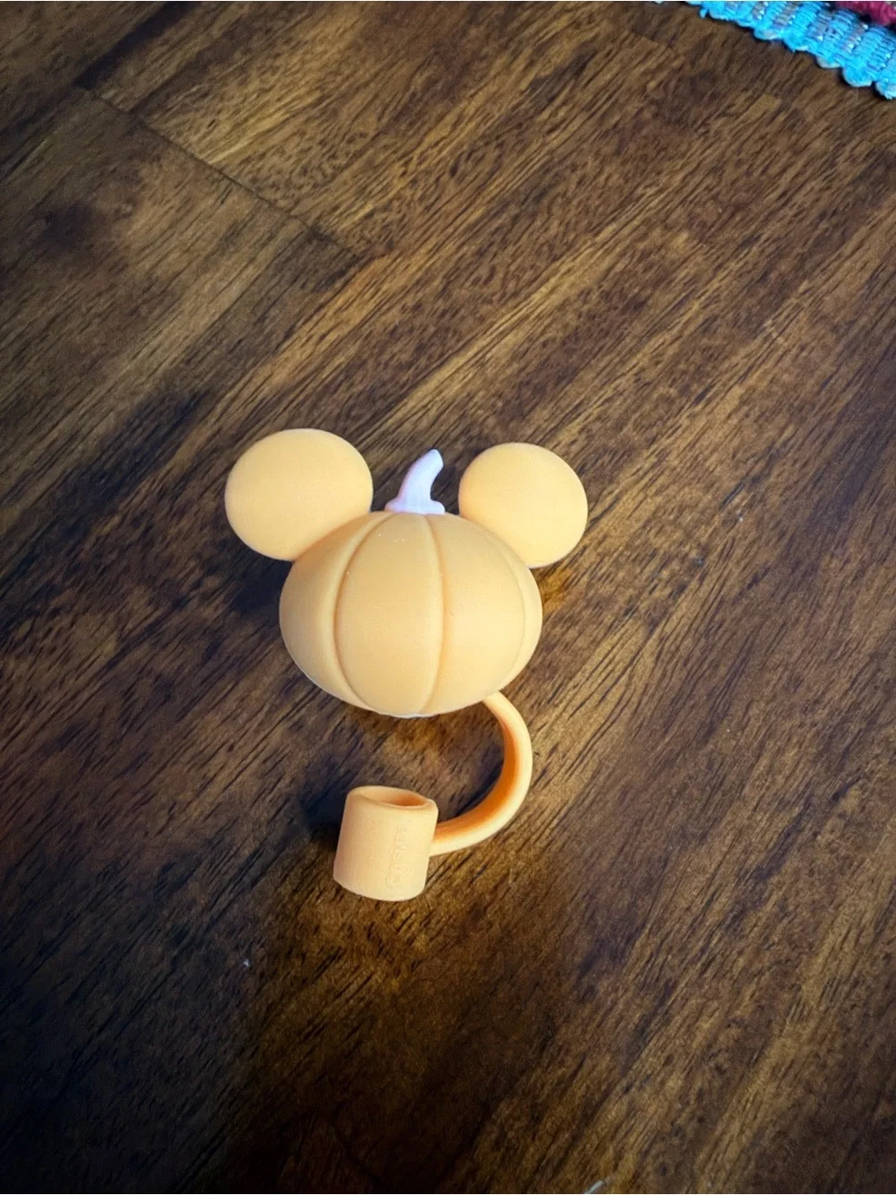 Disney Orange Pumpkin Mickey Straw Topper